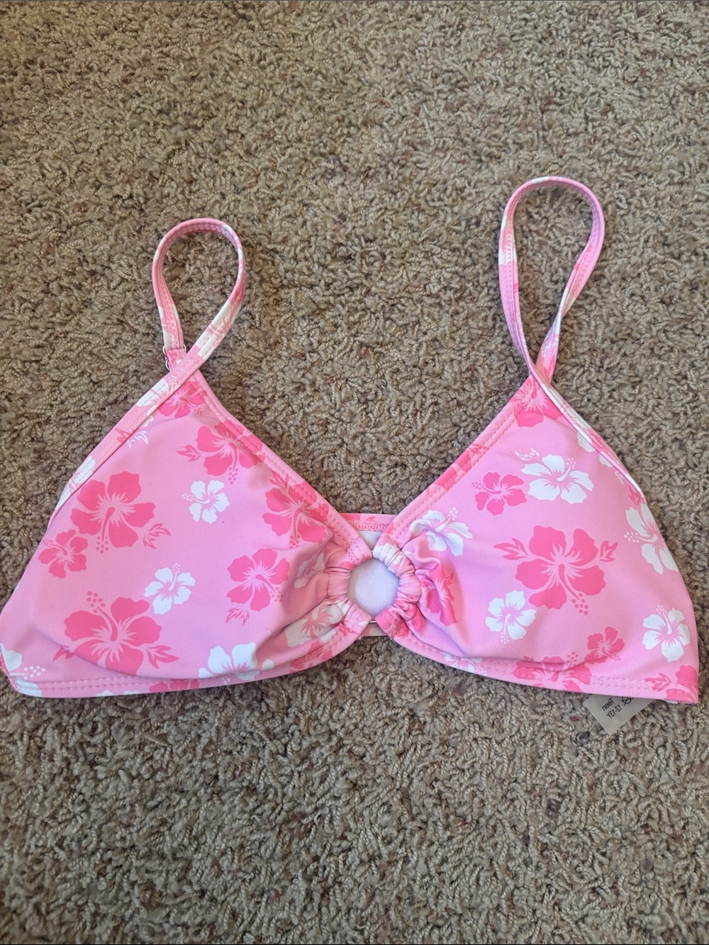 Worn Once Pink Floral Padded Bikini Top